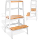 KIDUKU Lernturm Montessori Weiß/Natur –...