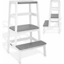 KIDUKU Lernturm Montessori Weiß/Grau –...
