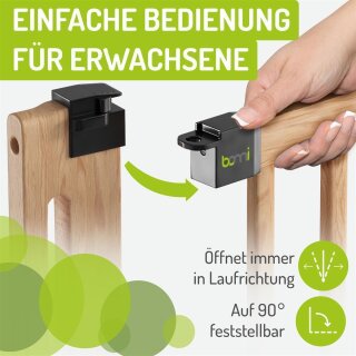Treppenschutzgitter Miko aus Holz von 63-161 cm aus Holz