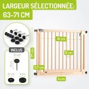 BOMI Miko Kinderschutzgitter Holz Natur 63-71 cm – Ohne Bohren
