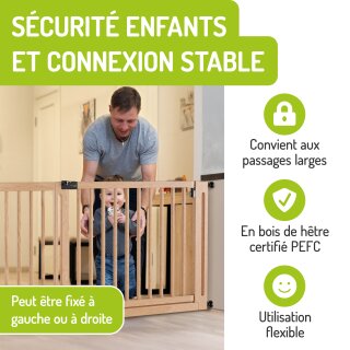 Extensions en bois pour barrière Miko – Rallonges naturelles 77 cm (10–50 cm)