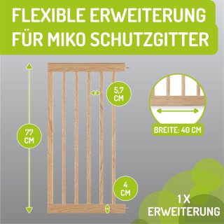 Verlängerungen 77 cm für Miko Holzschutzgitter – Holz-Erweiterungen naturbelassen (40 cm)