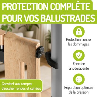 2 x Y-Spindeln / Y-Adapter für Treppengeländer – Kinderschutzgitter Befestigung ohne Bohren