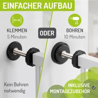 Haustierschutzgitter Merle | 83-93 cm | Extrahoch: 107 cm | mit Katzenklappe