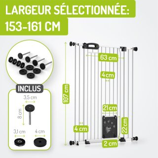 Haustierschutzgitter Merle | 153-161 cm | Extrahoch: 107 cm | mit Katzenklappe