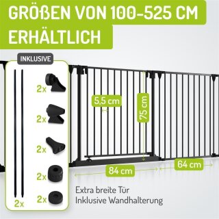 Absperrgitter Milo mit extrabreiter Tür bis 525 cm