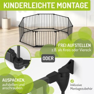 Absperrgitter Milo mit extrabreiter Tür bis 525 cm