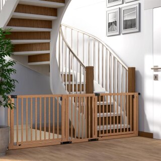 Kinderschutzgitter Miko 214-220 cm mit 2 Türen aus Buche