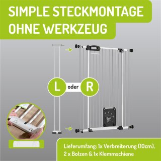 Extension extra-haute 107 cm pour barrières Merle & Mira FlatStep – Rallonge en métal avec chatière