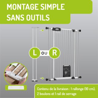 Extrahohe Verbreiterung 107 cm für Merle & Mira FlatStep mit Katzenklappe – Metall-Erweiterung 10–40 cm