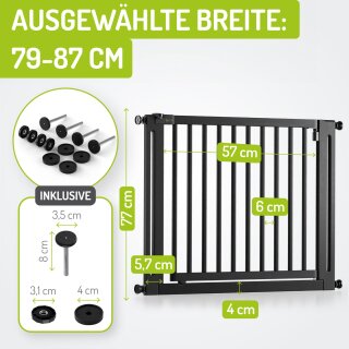 Kinderschutzgitter Miko 79-87 cm aus Holz - Ohne Bohren