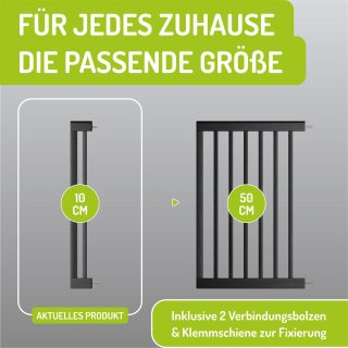 Extensions noires pour barrière Miko – Rallonges en bois 77 cm (10–50 cm)