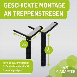 Y-Adapter 2er Set (M10 Gewinde) für Treppengeländer