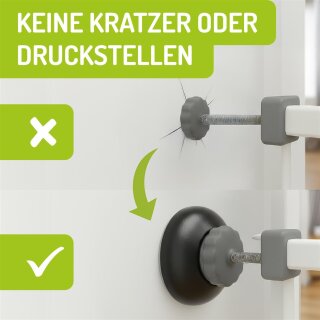 BOMI Wandschutz für Kinderschutzgitter | Elefantenfüße ohne Bohren | Schwarz