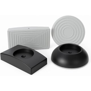 BOMI Wandschutz-Pads 4er-Set | 2x rund & 2x eckig für Türschutzgitter | Schwarz