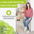 Kinderschutzgitter Merle 63-217 cm | Ohne Stolpergefahr | Extra Flach mit XXL Tür