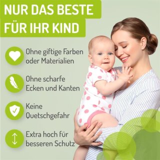 Kinderschutzgitter Merle 63-71 cm | Ohne Stolpergefahr | Extra Flach mit XXL Tür