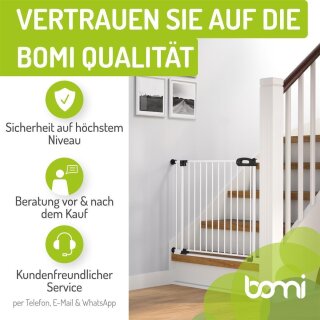 Kinderschutzgitter Merle 63-71 cm | Ohne Stolpergefahr | Extra Flach mit XXL Tür