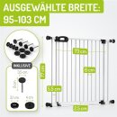 Kinderschutzgitter Merle 95-103 cm | Ohne Stolpergefahr | Extra Flach mit XXL Tür