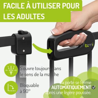 Türschutzgitter Merle 63-217 cm | Ohne Stolpergefahr | Extra Flach mit XXL Tür | Schwarz