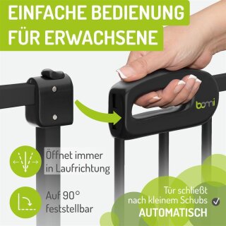 Türschutzgitter Merle mit FlatStep 63-217 cm - Schwarz