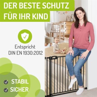 Türschutzgitter Merle mit FlatStep 63-217 cm - Schwarz