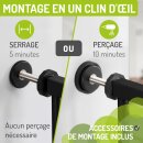 Türschutzgitter Merle 63-217 cm | Ohne Stolpergefahr | Extra Flach mit XXL Tür | Schwarz