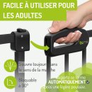 Türschutzgitter Merle 63-217 cm | Ohne Stolpergefahr | Extra Flach mit XXL Tür | Schwarz