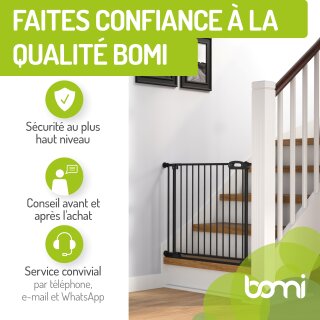 Treppengitter Merle 63-71 cm | Ohne Stolpergefahr | Extra Flach mit XXL Tür