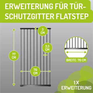 Verbreiterungen für Merle & Mira Flatstep Türschutzgitter – Ideal für breitere Türen und Treppen - 70 cm