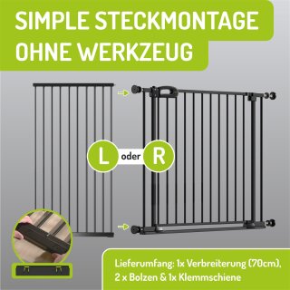 Verbreiterungen für Merle & Mira Flatstep Türschutzgitter – Ideal für breitere Türen und Treppen - 70 cm