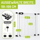 Kinderschutzgitter Merle 191-199 cm | Ohne Stolpergefahr | Extra Flach mit XXL Tür