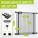 Treppengitter Merle 129-137 cm | Ohne Stolpergefahr | Extra Flach mit XXL Tür