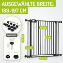 Treppengitter Merle 189-197 cm | Ohne Stolpergefahr | Extra Flach mit XXL Tür