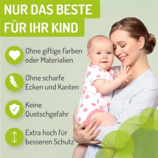 Treppengitter Merle 111-119 cm | Ohne Stolpergefahr | Extra Flach mit XXL Tür