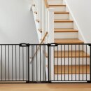 XXL Türschutzgitter für Treppen Merle – 152–278 cm Breite | Doppeltür mit Kindersicherung | Ideal für Auf- & Abgang | Metall, ohne Bohren montierbar