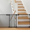 XXL Türschutzgitter für Treppen Merle – 182-188 cm Breite | Doppeltür mit Kindersicherung | Ideal für Auf- & Abgang | Metall, ohne Bohren montierbar