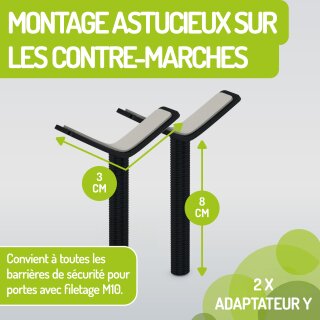 Y-Adapter zur Montage an Treppen (2 Stück) - Schwarz