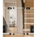 Doppel-Türschutzgitter Merle mit Katzenklappe –152-208 cm - Extra breites Treppenschutzgitter aus Metall