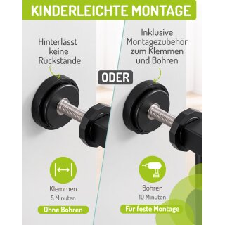 BOMI Mara Metall-Schutzgitter Schwarz 58–122 cm – ohne zusätzliche Verlängerungen